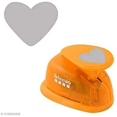 Immagine di Artemio VIHCP927 Perforatrice per Scrapbooking, a Forma di Cuore, in plastica, 9,6 x 6,5 16 cm, Colore: Arancione