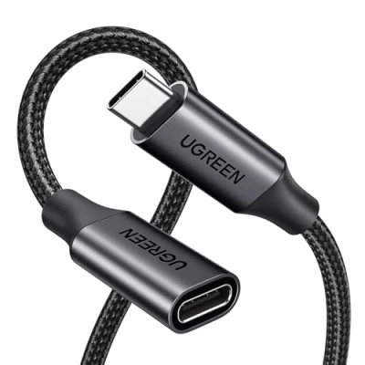 Immagine di UGREEN Cavo USB C Video 4K@60Hz, 3.2 Prolunga 10Gbps Ricarica Rapida 100W, Thunderbolt 3 Compatibile con iPhone 16/15 Plus Pro Max, MacBook M2, Dell, Galaxy S24 S23, ecc. 0,5M Nero