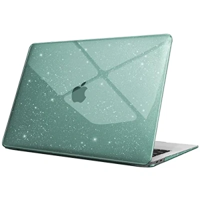 Immagine di FINTIE Custodia Compatibile con MacBook Air 13 2020/2019/2018 (A2337 M1 / A2179 A1932) Cover Rigid Protettivo Guscio Rigido Case, Glittering Midnght Verde