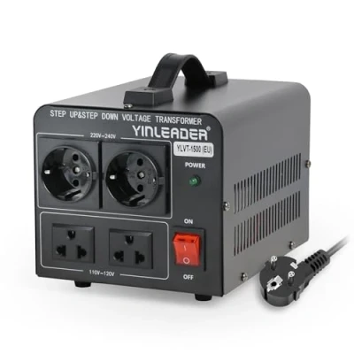 Immagine di Yinleader VTEU 1500 Trasformatore 220V 110V Convertitore USA nucleo toroidale riduttore Watt