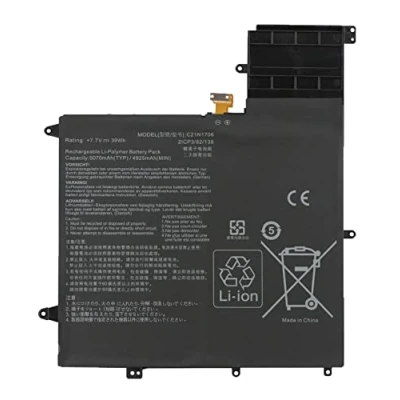 Immagine di C21N1706 Batteria del computer portatile compatibile con ASUS ZenBook Flip S UX370 UX370U UX370UA UX370UAF UX370UAR UX370F C4217T C4184T C4331T C4059 TC4131T Series(7.7V 39Wh)