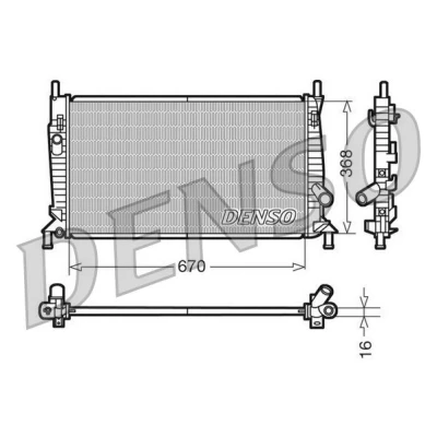 Immagine di DENSO DRM10075 Radiatore motore Alluminio 670 368 16 FORD: Focus 2 Kombi, C Max, 2, VOLVO: V50, C30, S40 II, MAZDA: 5, 3 Hatchback