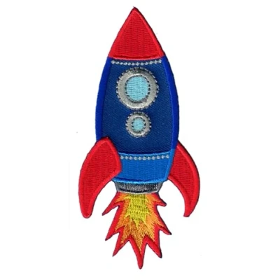 Immagine di PatchMommy Toppa Termoadesiva Razzo Patch Ricamate per Ferro da Stiro o Cucire Toppe Adesive Vestiti, Applicazioni Tessuti Bambini
