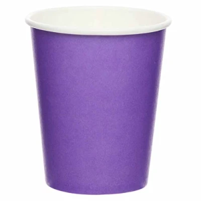 Immagine di amscan 9915403 213 66 Bicchieri di carta riciclabili ecologici viola per feste, confezione da 8