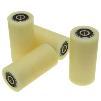 Immagine di (50 100 12) Un set di 4 ruote in nylon, poliammide, diametro 50 mm, larghezza cuscinetto da 12 realizzato con precisione Portata 200 kg