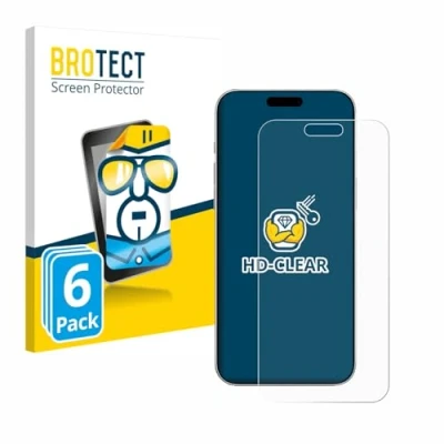 Immagine di brotect Pellicola Protettiva per Apple iPhone 16 Pro Protezione Schermo (6 Pezzi) [Trasparente, Anti Impronte]