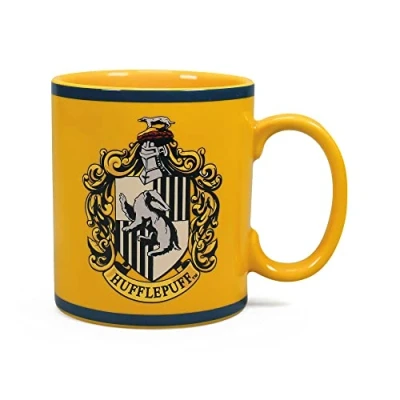 Immagine di Half Moon Bay: Tazza Harry Potter Tassorosso grande da colazione personalizzata Potter, 400 ml gadget, regalo grifondoro, Licenza ufficiale 100%