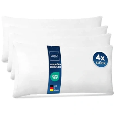 Immagine di LILENO HOME Set di 4 riempimento cuscino 40x80 cm interno lavabile a 40C adatto per allergici in poliestere come divano, la testa