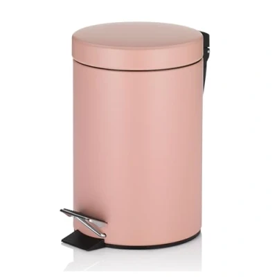 Immagine di Kela Kosmetikeimer Rose Metall perlrosa 26, 0cm 17, 0cmØ 3, 0l 20525, Cestino per Il Bagno da 3 l, Sistema Silent Close, &#039;rosé&#039;, Rosa, Metal, One Size