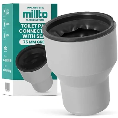 Immagine di Millto™ Raccordo di collegamento per WC 75 con guarnizioni in gomma, tubo collegamento, guarnizione igienico, accessorio