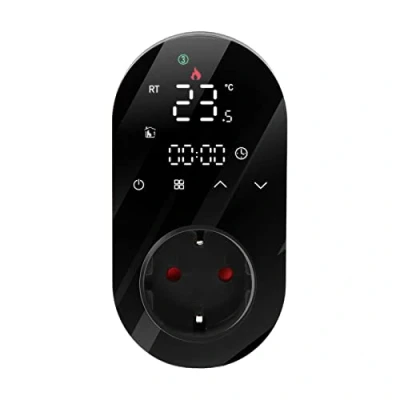 Immagine di Presa Termostato Digitale di Raffreddamento e Riscaldamento,Termostato con Sonda,Presa Wifi Alexa,Termostato Ambiente Programmabile,Cronotermostato Smart