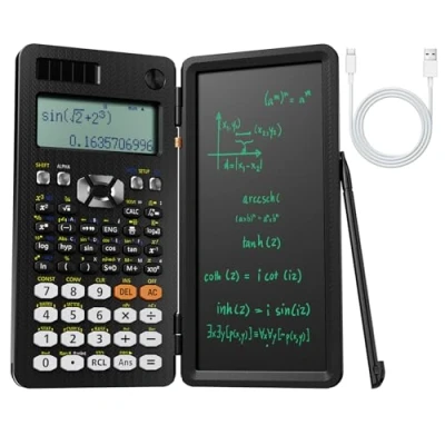 Immagine di NEWYES 991ES MAX Calcolatrice Scientifica Ricaricabile, Con Tavoletta Scrittura e Penna, 417 Funzioni Per Studenti Professionisti in Matematica, Fisica Ingegneria