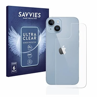 Immagine di savvies (6 Pezzi Pellicola Protettiva per Apple iPhone 14 (Posteriore) Protezione Schermo Trasparente