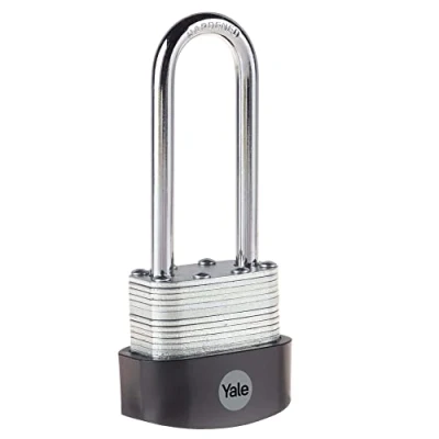 Immagine di Yale Lucchetto in acciaio laminato di alta sicurezza Y125B/40/163/1, corpo 40mm, arco lungo acciao indurito, 3 chiavi