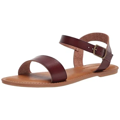 Immagine di Amazon Essentials Sandali con Fibbia e Due Cinturini Donna, Marrone, 41 EU