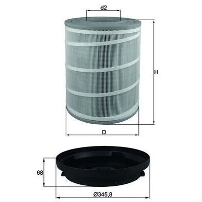 Immagine di MAHLE ORIGINAL LX 3480 KIT filtro aria 350,7 277,0 Cartuccia MERCEDES BENZ: ATEGO 2, AXOR 2