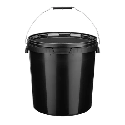 Immagine di Garronda Secchio con coperchio 20 L per la conservazione di prodotti alimentari e chimici 10 Pezzi Nero GD 0104