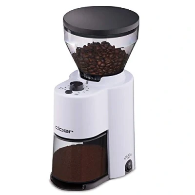 Immagine di cloer Elettrico macina per 2 12 Tazze e 300 G Chicchi di caffè, 150 W, Grado macinatura Regolabile Bianco, Acciaio Inossidabile Plastica