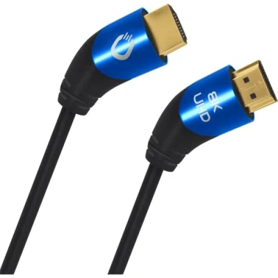 Immagine di OEHLBACH Shape Magic Cavo HDMI 40 8K Ultra High Speed 2.1, certificato da 48 Gbps (connettore angolare a gradi, schermatura 3 strati, in rame OFC, connettore metallo, 1 m, colore: Nero