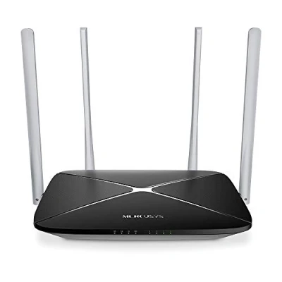 Immagine di TP Link Mercusys AC12 Router Ethernet Wi Fi Dual Band AC1200 Wireless, 4 Porte Fast WAN/LAN, 802.11ac, Rete Ospiti, Installazione Semplice, Controllo dei Genitori, Antenne Esterne a 5dBi, WPS