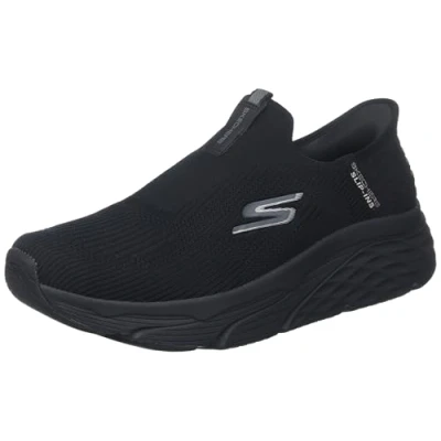 Immagine di Skechers Max Cushioning Slip ins Athletic on Running Walking Shoes with Memory Foam, Scarpe da Ginnastica Uomo, Bianco Nero, 40 EU