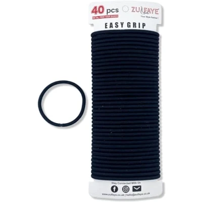 Immagine di Zulfaye 40 elastici per capelli spessi, fasce elastiche capelli, 4 mm senza intoppi, forti donne, da donna, porta coda di cavallo
