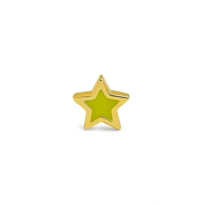 Immagine di SINGULARU Orecchino Singolo Star Enamel. Argento Sterling 925 con Finitura in Oro 18Kt e Motivo Stella Smalto Giallo. Gioielli per Donna