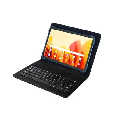 Immagine di SILVER HT Custodia universale Wave con tastiera per tablet da 9 a 11 pollici cavo Micro USB/C nero