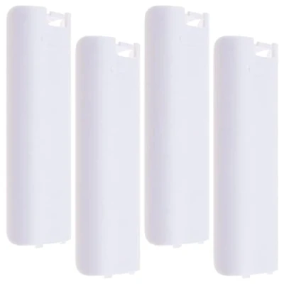 Immagine di Create idea 4PCS batteria posteriore copertura della porta Shell compatibile con Nintendo Wii telecomando di ricambio coperchio in plastica bianco