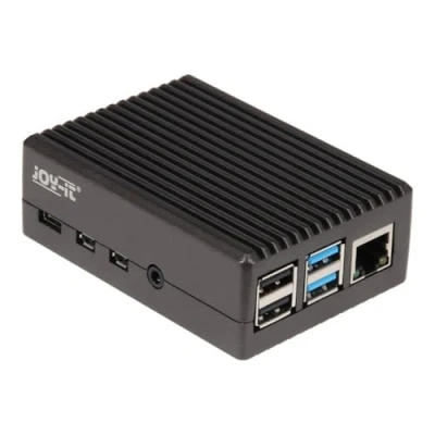 Immagine di Custodia per scheda SBC Joy it rb alucaseP4+08 Adatto (kit di sviluppo): Raspberry Pi incl. raffreddatore passivo Nero