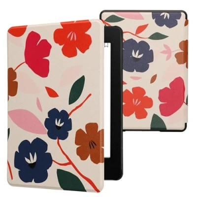 Immagine di kwmobile Cover per Kindle Paperwhite Custodia 6,8 Pollici 11 Generazione 2021 Copertina eReader eBook Reader Case Fiori Colorati
