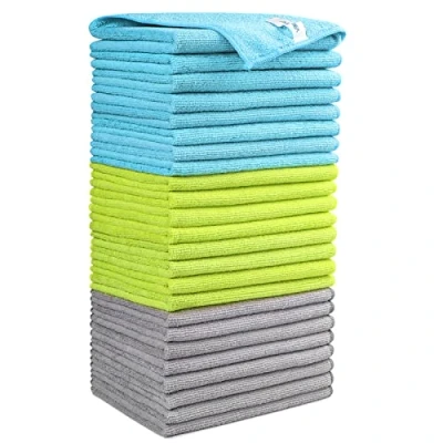 Immagine di AIDEA Panni Microfibra 24 Confezione,Stracci Senza Pelucchi,Panno Auto Asciugamano Riutilizzabile Lavabile Multiuso Per Casa,Cucina,Auto,Vetri, Pavimenti 30 X 30CM