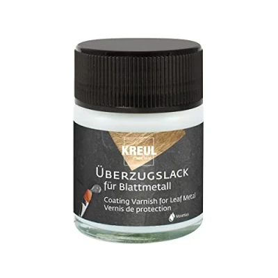 Immagine di Kreul 99400 Lacca Barattolo da 50 ml, Vernice Protettiva e di Rivestimento Trasparente ad Alta lucentezza per Oggetti Dorati con Foglia Metallo, a Base d&#039;Acqua, Transparent