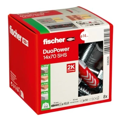 Immagine di Fischer DUOPOWER 14x70 S LD Tassello a 2 componenti 70 mm 14 538259 10 pz.