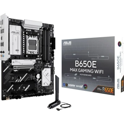 Immagine di ASUS B650E MAX GAMING WIFI, Scheda Madre AMD ATX, 8+2+1 Fasi Alimentazione, slot DDR5, PCIe 5.0, 3 M.2, Wi Fi 6E, Ethernet Realtek 2.5Gb, DisplayPort, HDMI, USB A e C da 10Gbps, Aura Sync