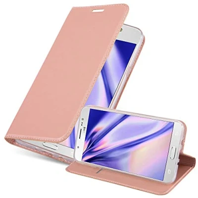 Immagine di Cadorabo Custodia Libro per Samsung Galaxy J7 2016 in CLASSY ORO ROSA con Vani di Carte, Funzione Stand e Chiusura Magnetica Portafoglio Cover Case Wallet Book Etui Protezione