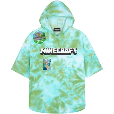 Immagine di MINECRAFT Asciugamani Bagno con Cappuccio Asciugamano Doccia Ragazzi Creeper Accappatoio Poncho Bambino Telo Mare Bambini Idee Regalo (Verde Tie Dye, 10 13 Anni)