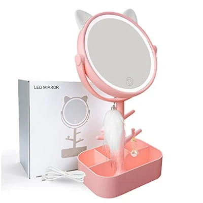 Immagine di specchio da trucco, lo illuminato regolabile touch screen, tavolo con luci per camera letto e viaggi.