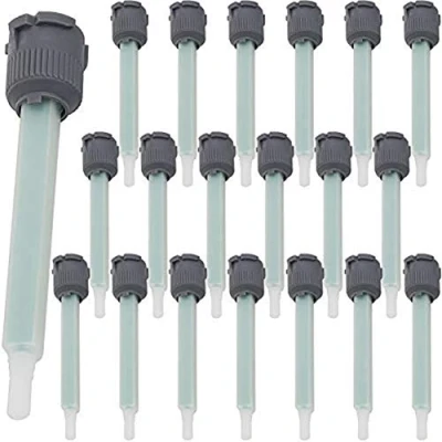 Immagine di Chiloskit ugelli per miscelazione epossidica, applicatori resina bi componente erogatori a pistola, miscelatori cartucce di colla AB da 50 ml, 20 pezzi (rapporto applicatore 1:1)