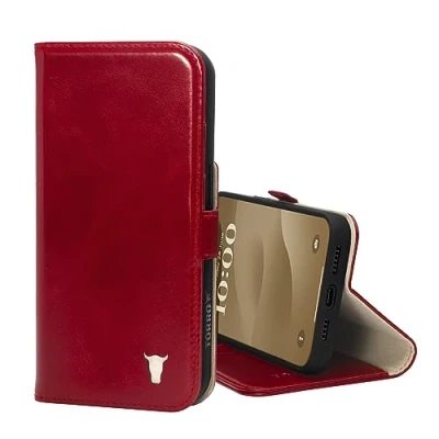 Immagine di TORRO Cover Compatibile con iPhone 15 Pro Max Custodia a Portafoglio in Pelle Premium Cavalletto e Slot per Carte (Compatibile Caricatori MagSafe Ufficiali) Rosso