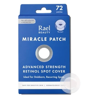 Immagine di Rael Pimple Patches, Miracle Retinol Spot Cover Hydrocolloid Acne Patch for Face, Absorbing Zits &amp; Blemishes, PM Advanced Treatment, Facial Sticker (72 Count)