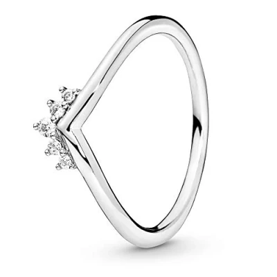 Immagine di PANDORA Anello Wishbone con tiara in argento Sterling zirconia cubica trasparente, 60