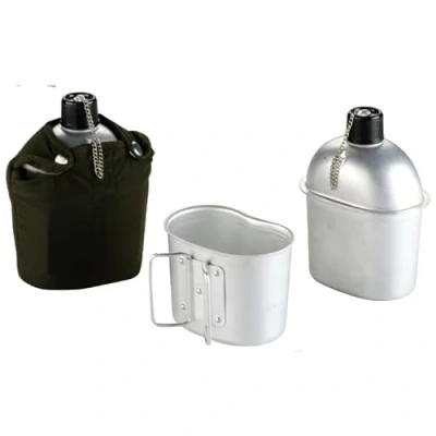 Immagine di IBILI 720500 CANTIMPLORA ALUMINIO Army 1 LT, Stainless Steel, Argento/Verde, 13 x 8 18 cm