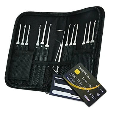 Immagine di Loboo Idea 17 Piece Lock Pick Set/Lock Picking Kit/Lockpicking Key Extractor Tool for Beginners and Locksmith Training