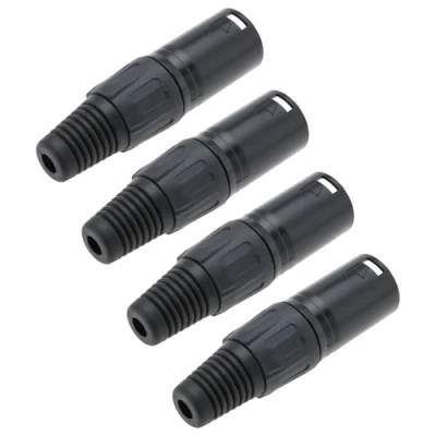 Immagine di Create idea 4 Pezzi Pin Connettori XLR Maschio In Lega Di Zinco Adattatore Per Microfono Connettore Estremità Cavo Presa Audio Sostitutiva Amplificatore Cuffie