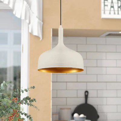 Immagine di Lampada a sospensione Flary D30cm Metallo Bianco Menzzo