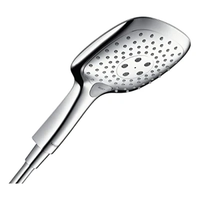 Immagine di hansgrohe Raindance Select E Doccetta per doccia, Doccino con 3 getti, Soffione doccia quadrato (150 x 150 mm) funzione anticalcare, cromo, 26550000