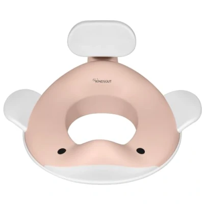Immagine di Kindsgut Riduttore, a forma di balena, per WC, bambini. Disegno balena pensato i bambini, privo sostanze nocive e adatto ai bambini: misura bambino colore pesca