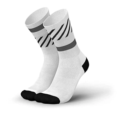 Immagine di INCYLENCE RUNNING Calzini lunghi da corsa con compressione mirata, per uomo e donna, 1 paio, bianco, 35 38