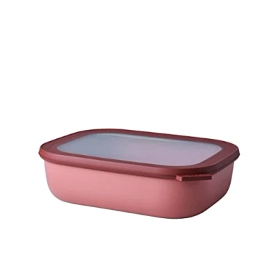 Immagine di Mepal Multi Bowl Cirqula Rectangular Contenitori Plastica con Coperchio Adatto come Contenitore Ermetico per Frigo, Microonde, Congelatore da Portata Ciotole Cucina 2000 ml Vivid mauve